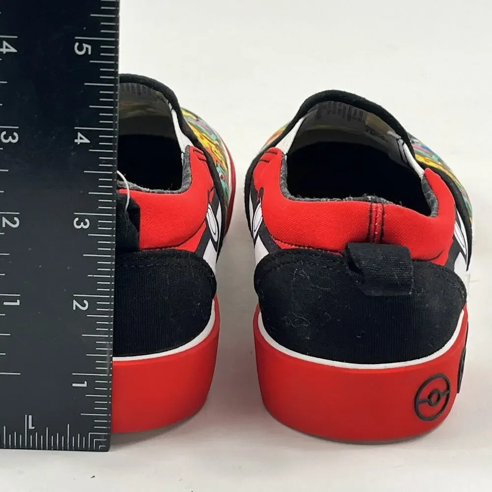 Pokemon Kids Slip On Shoes Size 4 Pokeball All Over Print Pikachu Ground Up NWT